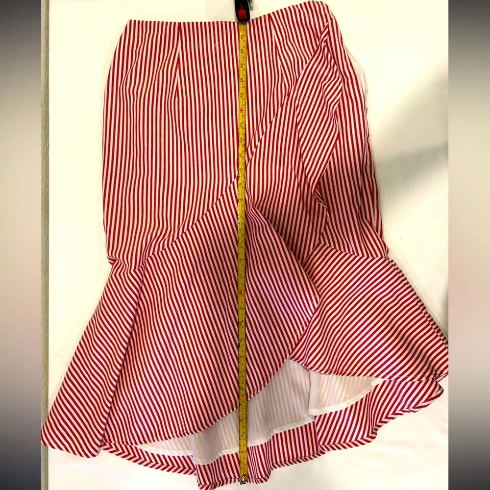 Wayf Asymmetrical Pinstripe Ruffled Skirt Size S - Picture 7 of 10
